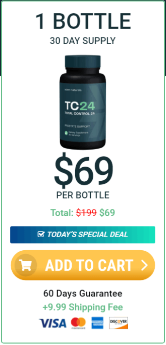 TC24 single bottle promotion with discounted price for prostate support